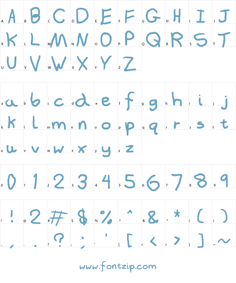 Elephant Downtime Font Character